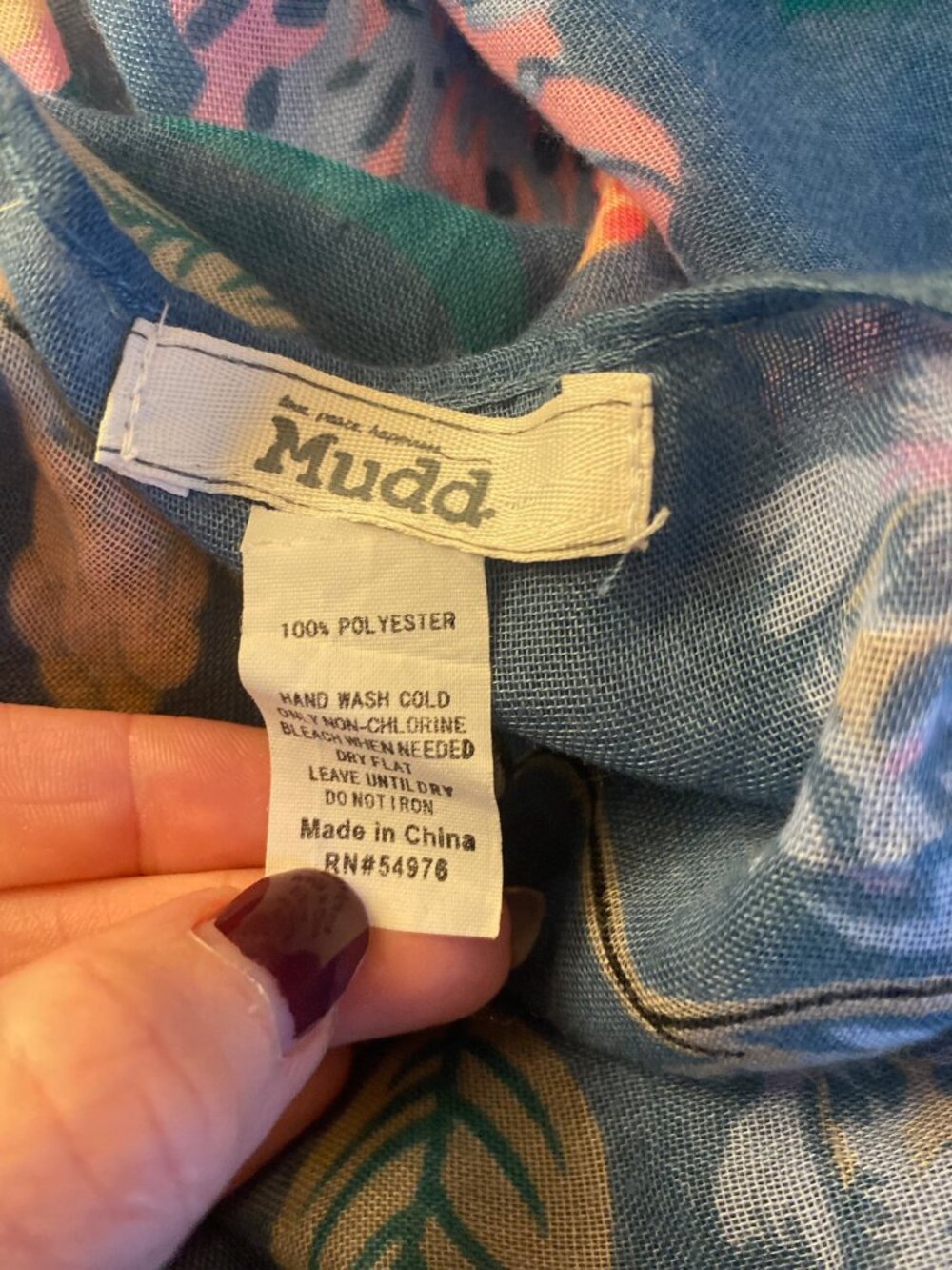 Mudd Blue Multicolor Sheer Open Front Fringe Kimono - Picture 3 of 4